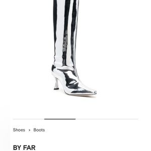 By Far metallic thigh high boots size 37